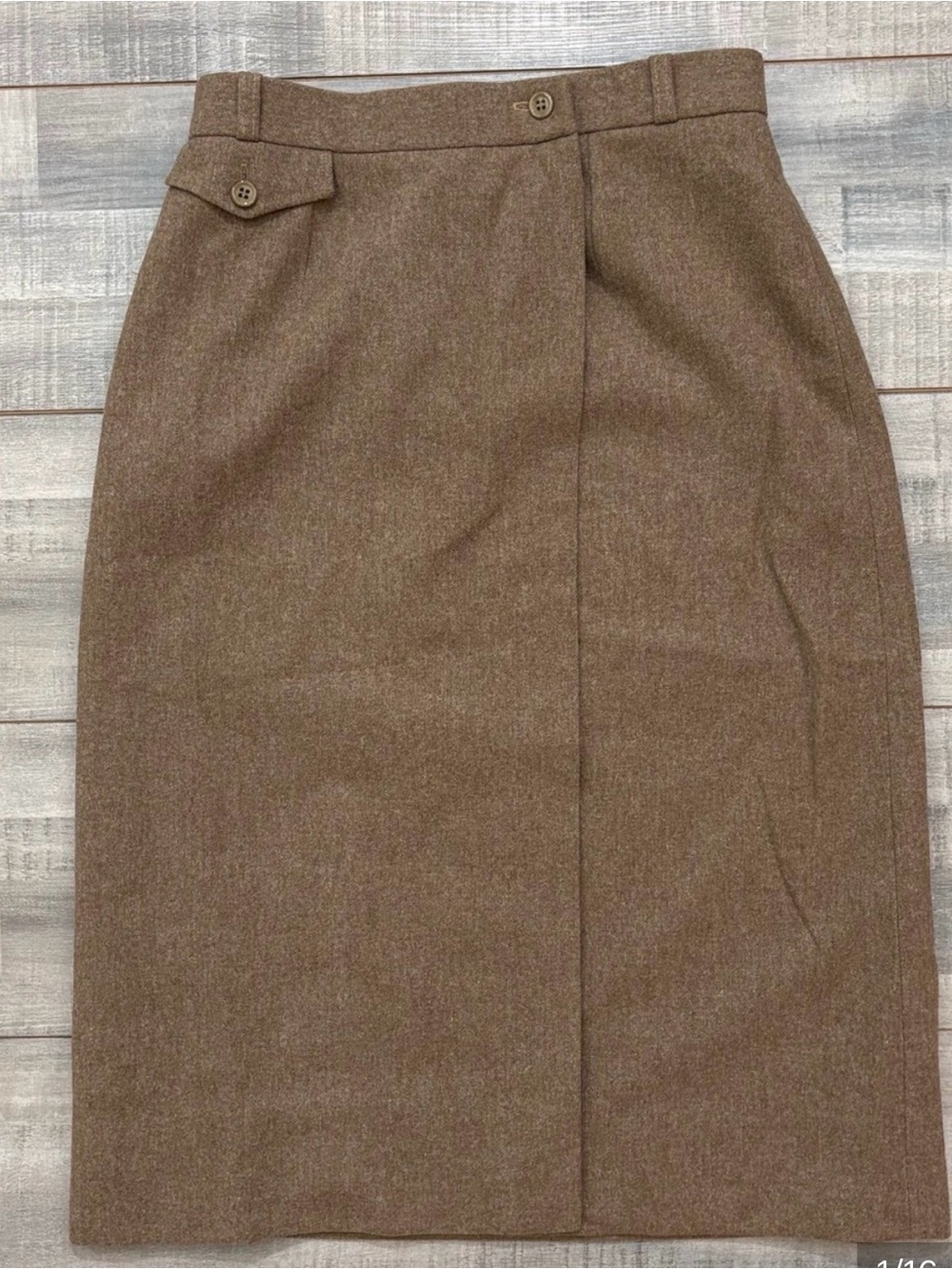 Ann Taylor Wrap Brown Wool Pencil Skirt